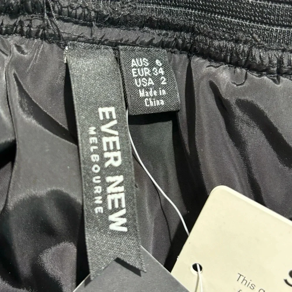 EVER NEW Sz 2 Gathered Elastic Waist Sheer Lined Gold  Polka Dot Midi Skirt NEW - Picture 11 of 12